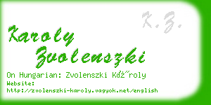 karoly zvolenszki business card